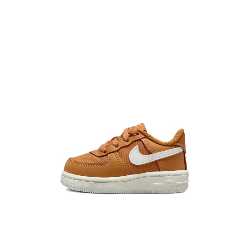 Nike Air FORCE 1 LV8 2 TD Противоскользящая Анти-KICK Низкий Топ Обувь для младенцев и малышей Коричневый белый Infant And Toddler