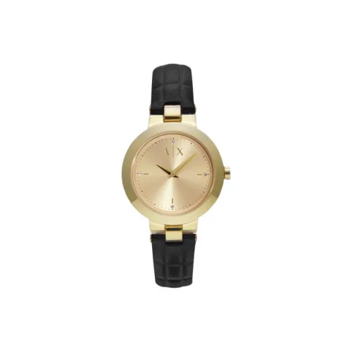 ARMANI EXCHANGEAE JACKIE Collection Women's Watch Кварцевый механизм Кожаный ремешок 36 мм Золотой циферблат