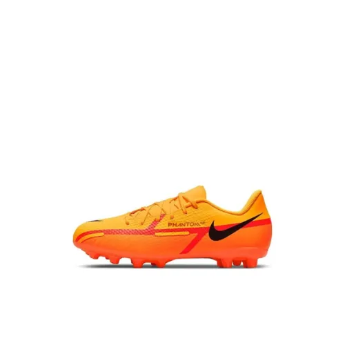 nike Junior Phantom GT2 ACADEMY Устойчивый к истиранию Дышащий Низкий Топ Детская футбольная обувь Апельсин Детский