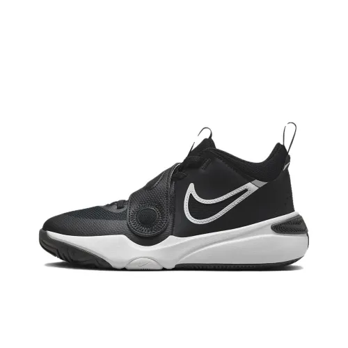 Nike Team Hustle D 11 GS Амортизация Износостойкий Низкий Топ Детские Баскетбольные Кроссовки Черный Белый