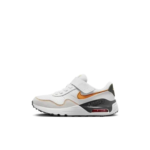 Nike Air Max SYSTM BP Амортизация Низкий Топ Детские Лайфстайл Обувь Белый Серый Для Детей Возраст 3-7 Лет