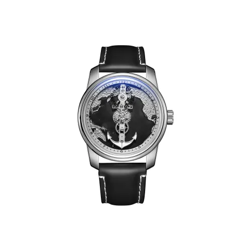 OBLVLO Автоматический механический механизм Часы Мужские Черный циферблат