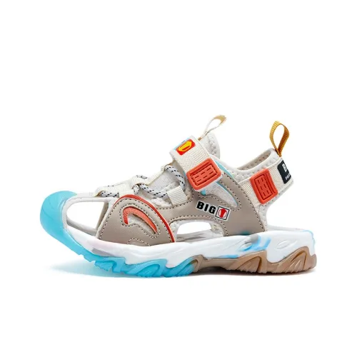 BIG WASP Износостойкие противоскользящие детские сандалии бежево-синего цвета для подростков