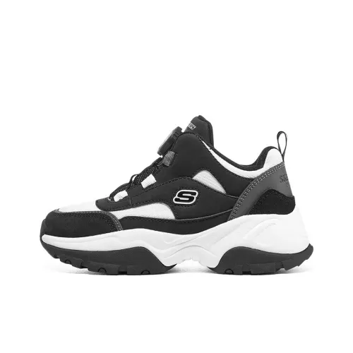 Skechers Sport Износостойкий и Легкий KIDS Lifestyle Shoes Черный Белый Подростки