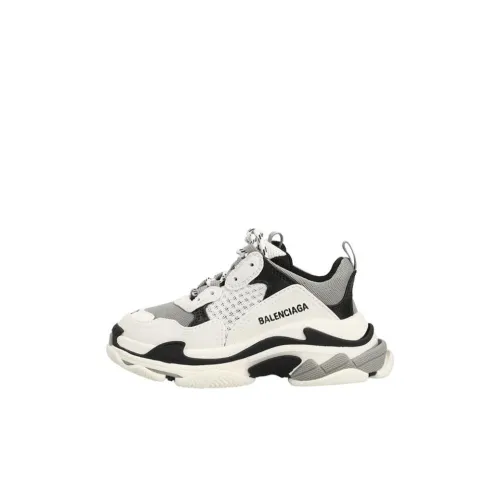 Balenciaga Triple S Low Топ Толстоподошвенные кроссовки Белый черный Для детей 3-7 лет