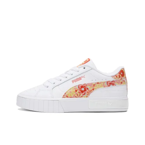 PUMA Cali Series Dream Star Flower Design Child Low Top Скейтбординг Белый Оранжевый Teenagers