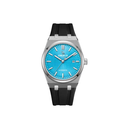 OBLVLO Механические часы Мужские часы Синий циферблат