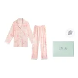 [Подарочная коробка комплект] Розовый коралловый, ветка плюш, женский комплект