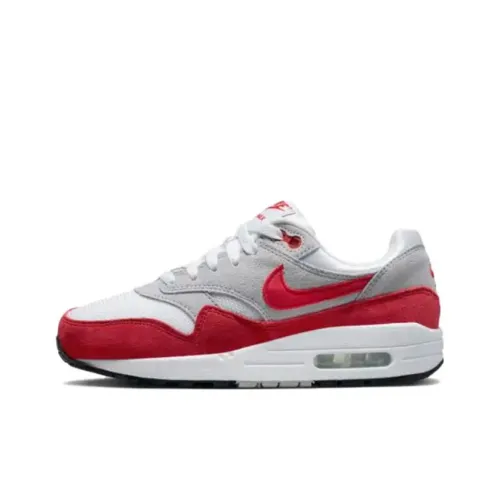 Nike Air Max 1 'Dare Красный' Низкий Топ KIDS Lifestyle Shoes Серый Красный Белый Выпуск 2023 года Подростки