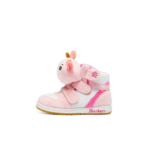 SKECHERS GIRLS Анти-KICK Амортизация Высокий Топ Обувь для Младенцев и Малышей Белый Светло-Розовый Infant And Toddler