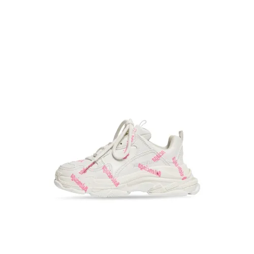 Balenciaga Triple S Low Топ Толстоподошвенные кроссовки Белый Дети Возраст 3-7 лет
