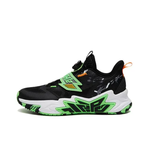 ANTA Cement Busters Slip-resistant Abrasion-resistant Low-top Баскетбольные кроссовки Черный Зеленый Оранжевый Подростки