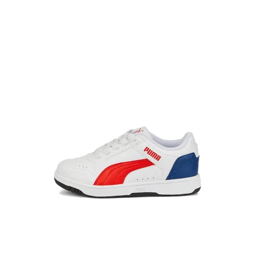 PUMA Rebound Joy Low Топ Кроссовки для скейтбординга Белый красный синий Дети 3-7 лет