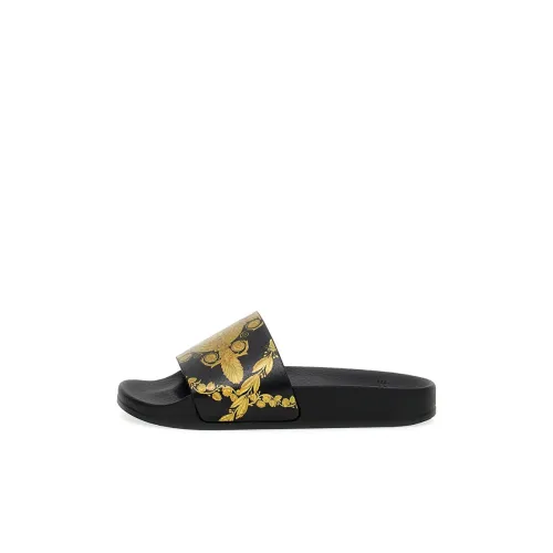 VERSACE Износостойкие детские домашние тапочки Черный Золотой Детский