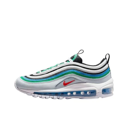 Nike Air Max 97 'Pure Platinum Light Magenta Turquoise' Низкий Топ KIDS Lifestyle Shoes Белый Синий Зеленый Подростки