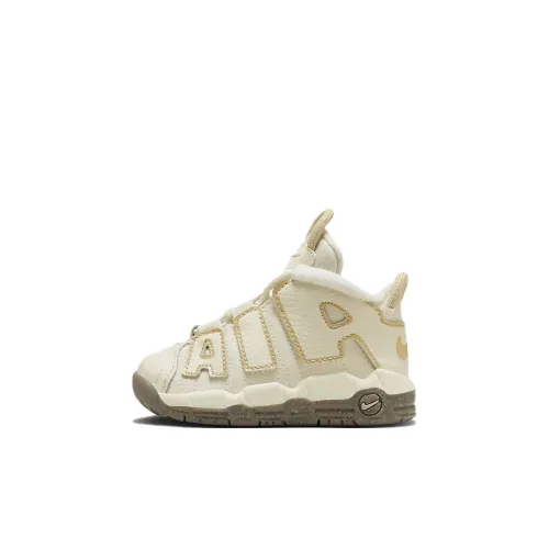 Nike Air More Uptempo TD Slip-resistant Shock Absorbers MID Топ Обувь для младенцев и малышей Белый Умбра Infant And Toddler