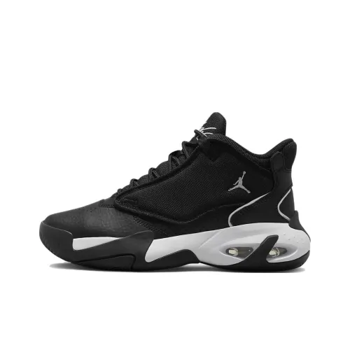 Jordan Max Aura 4 GS Противоскользящие амортизаторы MID Детские баскетбольные кроссовки Черный белый Подростки