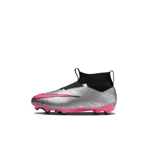 nike Mercurial Superfly 9 ACADEMY 25 MG Противоскользящие амортизаторы Низкий топ Детская футбольная обувь Серебристо-розовая Детская