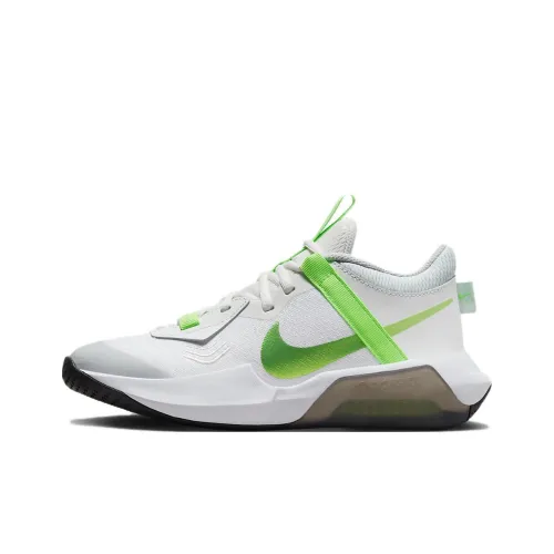 Nike GS Slip-Resistant Shock Absorbers Низкие Детские Баскетбольные Кроссовки Белый Зеленый