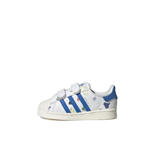 LEGO x Adidas Originals X Slip-Resistant Abrasion-Resistant Низкие Топы Обувь для Малышей Белый Синий Infant и Toddler