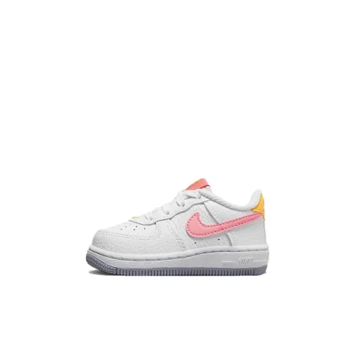 Nike Air Force 1 TD Slip-resistant Abrasion-resistant Низкий топ Обувь для младенцев и малышей Белый Розовый Infant And Toddler