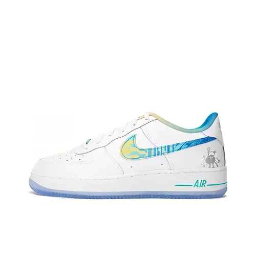 Nike Air FORCE 1 LV8 Противоскользящие амортизаторы Низкий топ Детские Скейтбординг Белый