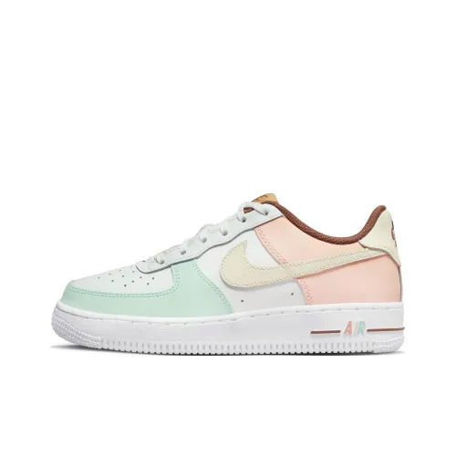 Nike Air FORCE 1 LV8 Slip Resistant Abrasion Resistant Низкий Топ Детские Скейтбординг Белый Зеленый Розовый Подростки