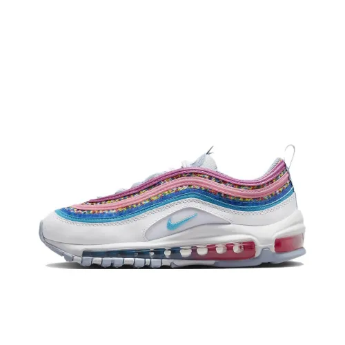 Nike Air Max 97 SE Low Топ KIDS Lifestyle Shoes Белый Синий Розовый Подростки