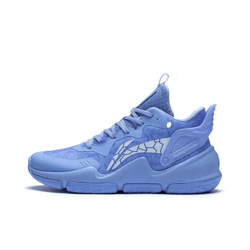 LINING YOUNG Баскетбольные кроссовки с амортизаторами Shock Absorbers Oтскок MID Топ Детские Баскетбольные кроссовки Цветочный Бирюзовый