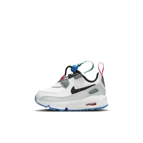 Nike Air Max 90 Toggle TD Low Топ Обувь для младенцев и малышей Белый и синий цвет Infant And Toddler