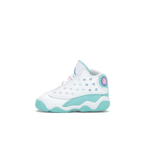 Jordan Air Jordan 13 Ретро Противоскользящий Анти-KICK Амортизация Высокий Топ Обувь для младенцев и малышей Белый Infant And Toddler