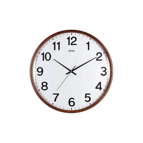 HENSE Кварцевый механизм массивная древесина настенный часы унисекс белый циферблат модель HW31