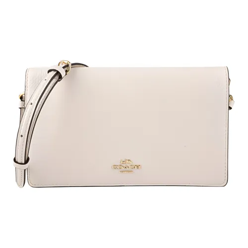 COACH Кожа Маленькая Квадратная Сумка Ручная Сумка на Плечо Маленькая Женская Мел Белый