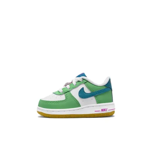 Nike Air Force 1 Low LV8 TD противоскользящие амортизаторы низкий топ обувь для младенцев и малышей белый зеленый Infant And Toddler