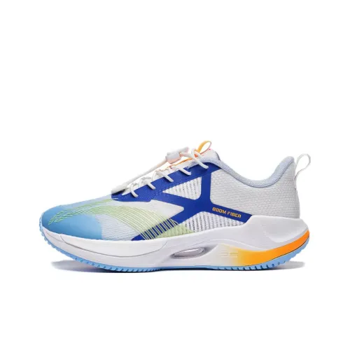 LINING YOUNG Амортизация Отскок Дышащий Низкая Поддержка Низкий Топ Детские Беговые Кроссовки Белый Синий