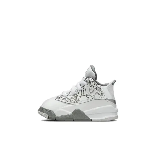 Джордан Dub Zero Устойчивая к истиранию Высокая Обувь для младенцев и малышей Белый Серый Infant And Toddler