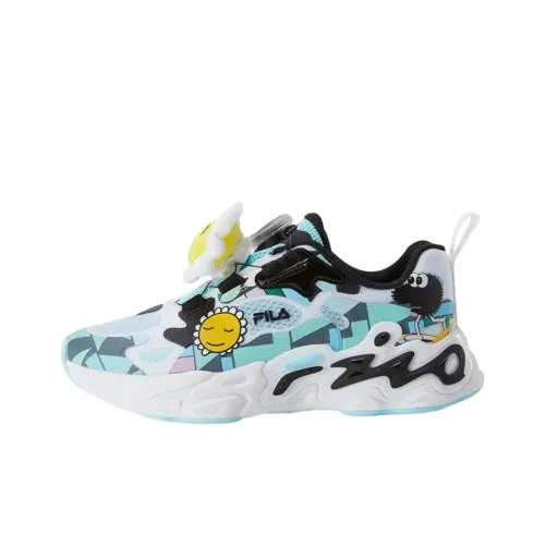 FILA KIDS ARTIST'S Flowing Многоцветный Противоскользящий Устойчивый к истиранию Низкий Топ Детская Беговая Обувь Синие Белые