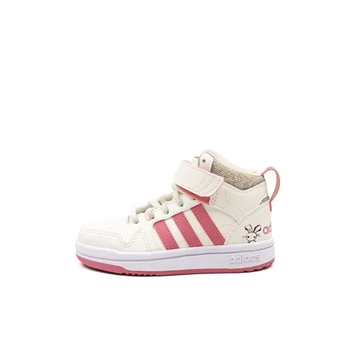 Adidas Neo Postmove MID Slip Resistant Abrasion Resistant MID Топ Скейтборд Кроссовки Розовые Белые Детские