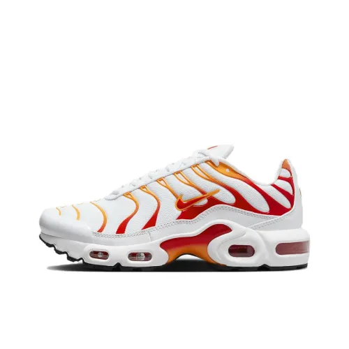 Nike Air Max Plus Амортизация Износостойкий Низкий Топ KIDS Lifestyle Shoes Белый Красный Оранжевый Подростки