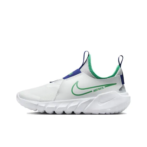 Nike Flex Runner 2 GS Дышащий И Износостойкий Низкий Топ Детские Беговые Кроссовки Белый Зеленый