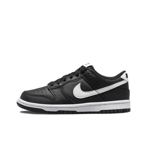 Nike Dunk Slip Resistant Abrasion Resistant Низкий Топ Детские Скейтбординги Черный Белый