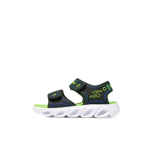 Skechers Hypno Slip Resistant Abrasion Resistant Легкие детские сандалии черного и зеленого цвета для детей