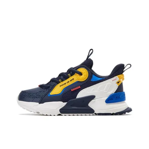 QIAODAN Slip-resistant Abrasion-resistant Lightweight Kids Lifestyle Shoes Blue Yellow Teenagers QIAODAN Противоскользящий Износостойкий Легкий Детские Лайфстайл Обувь Синий Желтый Подростки