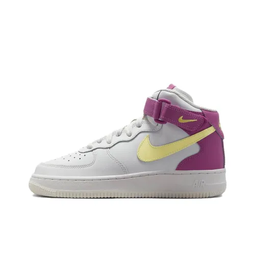 Nike Air Force 1 LE Slip-resistant Abrasion-resistant MID Топ Детские Скейтбординги Белый Розовый Подростки