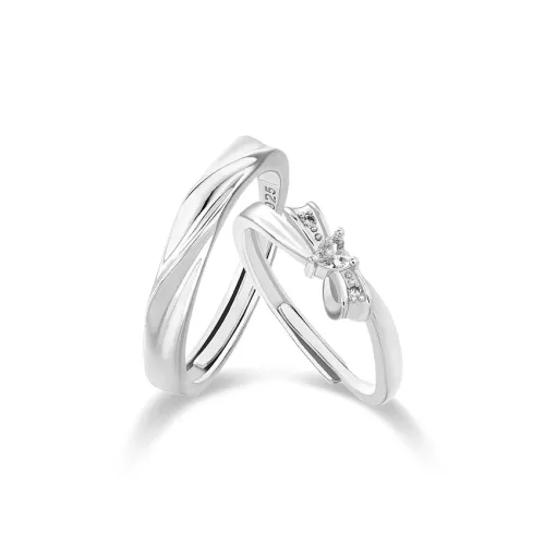 WANLIACC Сплав Бант Простой Круг Пара Кольцо Унисекс