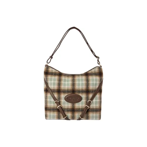 SEM R Полиэстер Сумка-тоут Сумка через плечо Винтажная Большая Женская Кофейный тон Зеленый тон