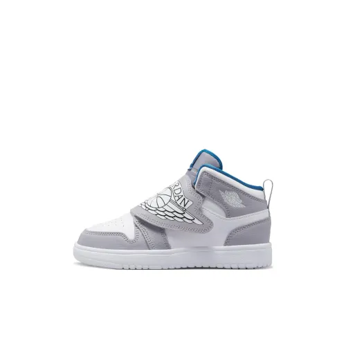 Jordan Air Jordan 1 MID Топ Детские баскетбольные кроссовки Серый Синий Детские 3-7 лет
