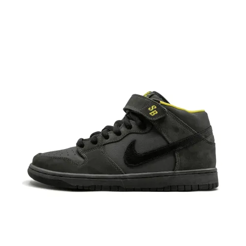 nike Dunk Slip-resistant и дышащий MID скейтбординг кроссовки унисекс черный