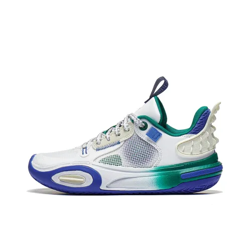 LINING YOUNG City 11 Амортизация Низкие Баскетбольные Кроссовки для Детей Белые и Синие