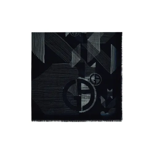 GIORGIO ARMANI Шарфы из овечьей шерсти вязаные Мужской Ночной синий